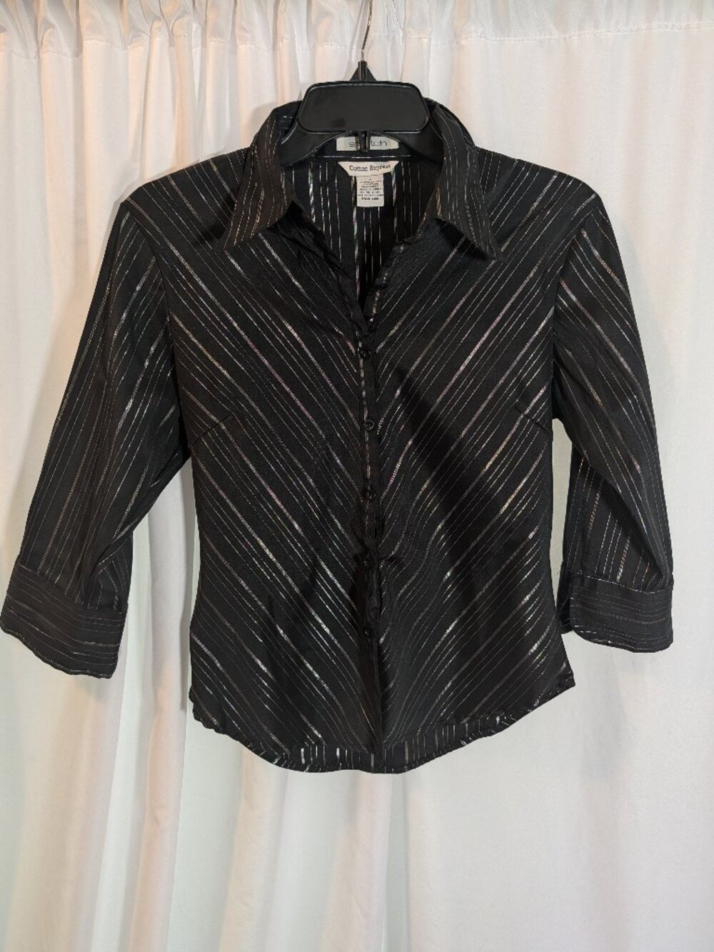 Black & Silver Button Up Shirt